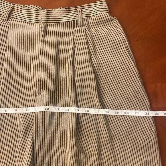 Vintage Linda Allard Ellen Tracy SIZE 6 Trousers Silk High Waist Wide Leg Stripe - Picture 9 of 12